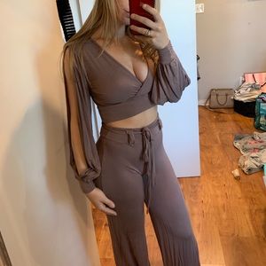 Two piece dark lavender set